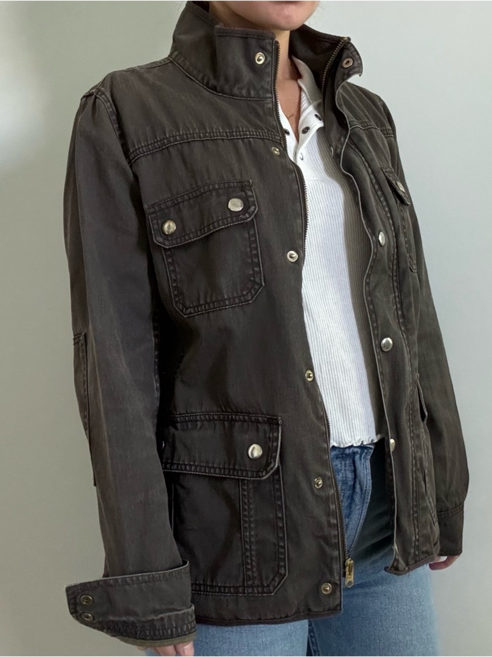 j crew relaxed boyfriend field jacket, barn jacket